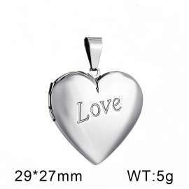 Stainless steel openable heart-shaped LOVE letter photo box pendant