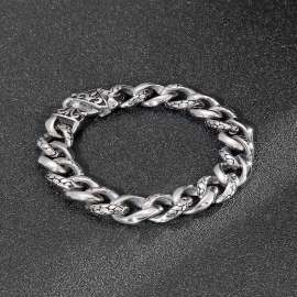 Fashionable, creative, individualistic, domineering dragon patterned titanium steel men's bracelet