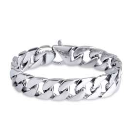 Stainless steel bright lobster clasp Cuban chain casting men's bracelet