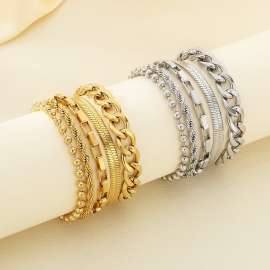Fashion ball blade chain Cuba chain Stainless steel Fried Dough Twists bracelet