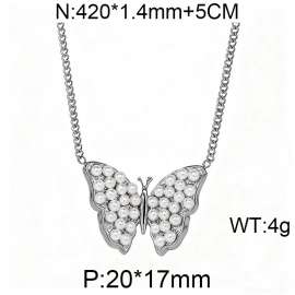 French retro niche high-end butterfly pearl necklace