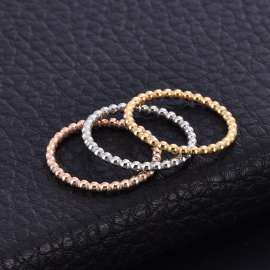 Stainless Steel Minimalist Ins fashion round bead water ripple Special Ring