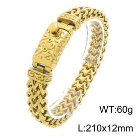 Men's stainless steel cast bracelet fashion jewelry gold plating bracelet