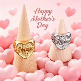 Hip Hop Style Love Mom Stainless Steel Couple Mother's Day Ring