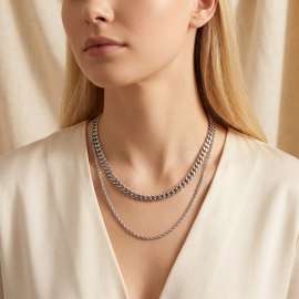 Trendy Hip Hop Simple Multilayer Strap Cuban Necklace Fried Dough Twists Chain