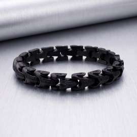 Stainless Steel Cast Dragon Dragon Pattern Snake Pattern Men's Bracelet Black-plating Bracelet
