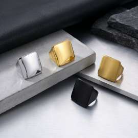 European and American fashion exaggerated design wide titanium steel ring for men